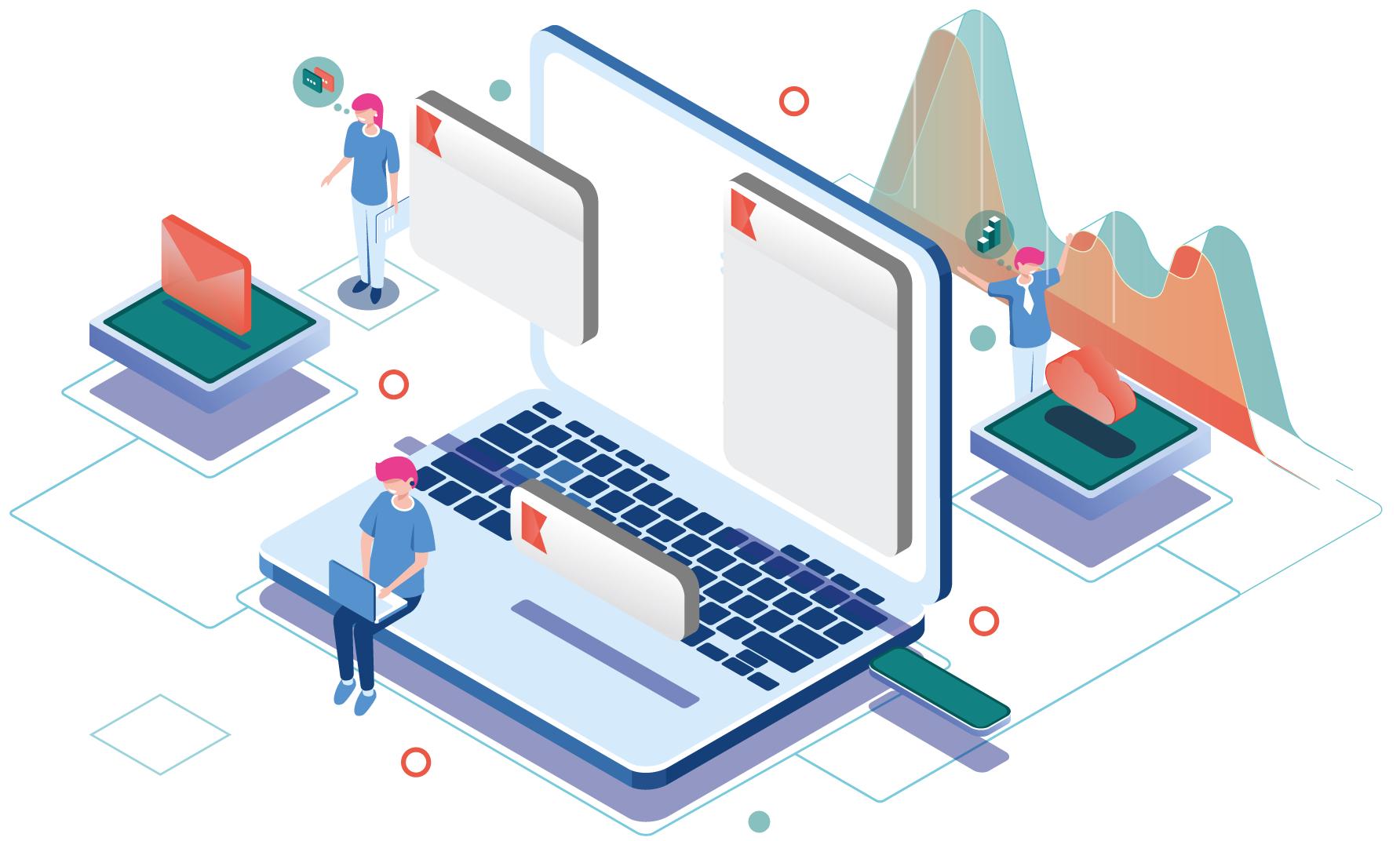 tech isometric vector graphic